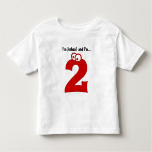 Cute Birthday Tee for Two Year Old Fun Red Number