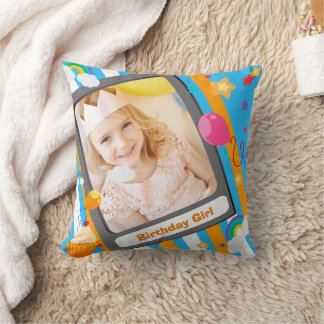 Cute Birthday Throw Pillow For Kids