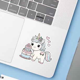 Cute Birthday Unicorn For Her Girls Stylish Sticker
