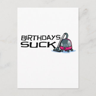 Cute, "Birthdays Suck" vacuum Postcard