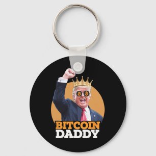 Cute Bitcoin Daddy Trump Crypto King Money Evoluti Keychain