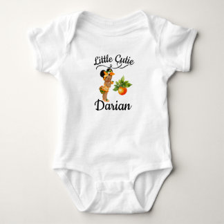 Cute Black A Little Cutie is on her way Baby Bodysuit