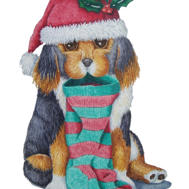 cute black and brown christmas puppy dog wrapping paper (Creator Uploaded)