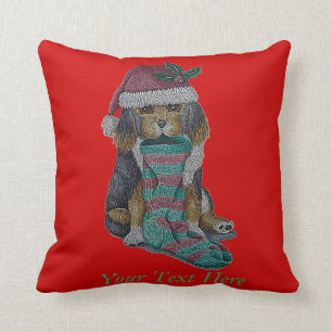 cute black and brown puppy dog for christmas throw pillow