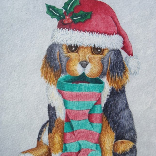 cute black and brown puppy for dog christmas bowl (Creator Uploaded)