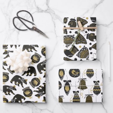 Cute Black and Gold Christmas Pattern s