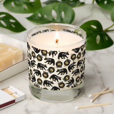 Cute Black and Gold Polar Bear Pattern Christmas 