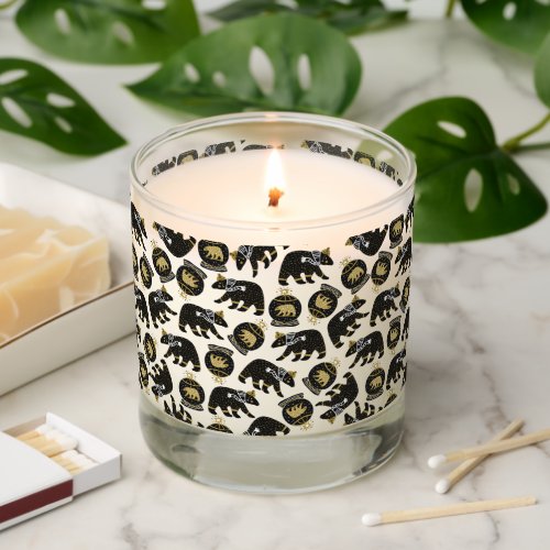 Cute Black and Gold Polar Bear Pattern Christmas  Scented Candle