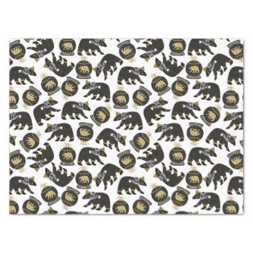 Cute Black and Gold Polar Bear Pattern Christmas 