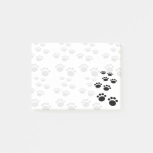 Cute Black And Gray Cartoon Pet Paw Trail Post-it Notes