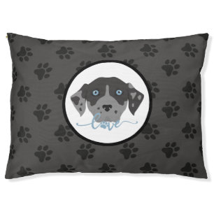 Cute black and gray paw print modern dog bed