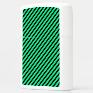 Cute Black And Green Striped Pattern Zippo Lighter