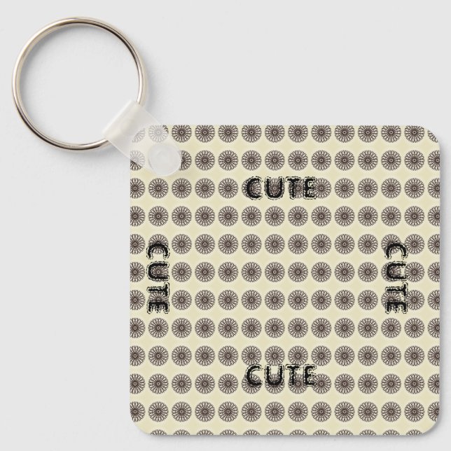 CUTE_ BLACK AND Light Yellow  KEYCHAIN (Front)