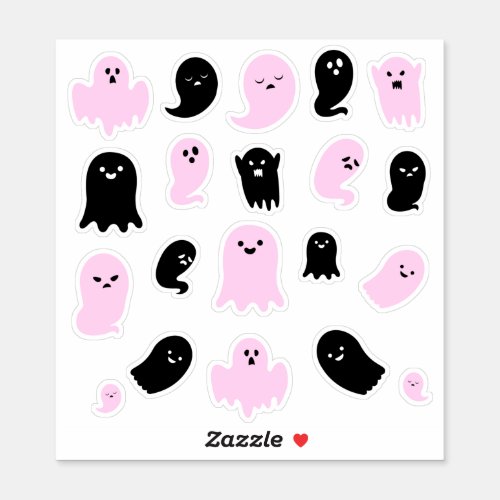Cute black and pink ghosts  sticker