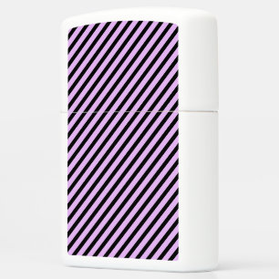 Cute Black And Purple Striped Pattern Zippo Lighter