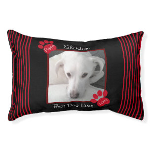Cute Black and Red Custom Photo Puppy Dog  Pet Bed