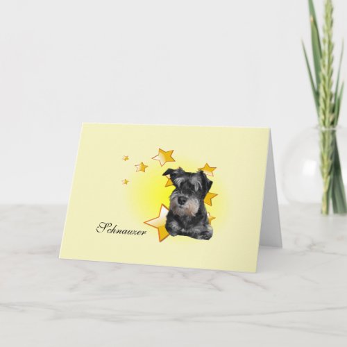 Cute Black and Silver Schnauzer is a Star  Card