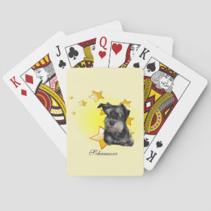 Cute Black and Silver Schnauzer is a Star Poker Cards