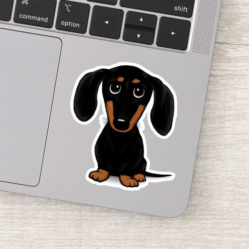 Cute Black and Tan Dachshund Cartoon Dog Sticker