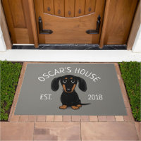 Christmas Dachshund Through The Snow Dog Lovers Door Mat Home