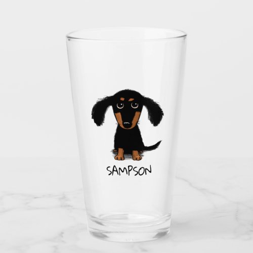 Cute Black and Tan Dachshund Puppy Dog Custom Glass