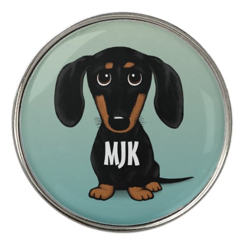 Cute Black and Tan Dachshund Wiener Dog Custom Golf Ball Marker