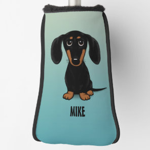 Cute Black and Tan Dachshund Wiener Dog Custom Golf Head Cover