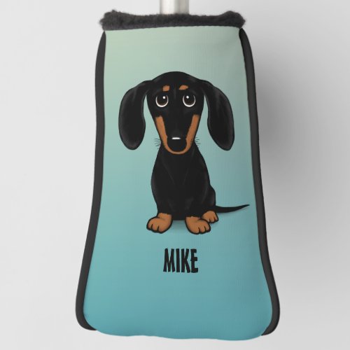 Cute Black and Tan Dachshund Wiener Dog Custom Golf Head Cover