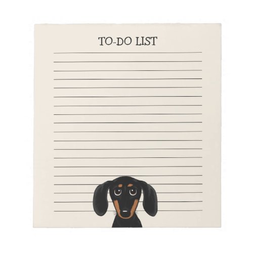 Cute Black and Tan Dachshund  Wiener Dog Lined Notepad