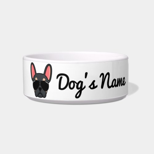 Cute Black and Tan French Bulldog Bowl