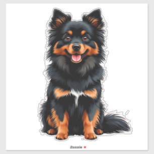 Cute Black and Tan Pomeranian Puppy Sticker