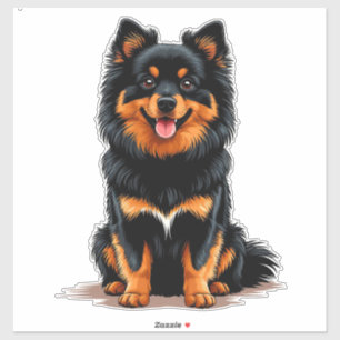 Cute Black and Tan Pomeranian Puppy Sticker