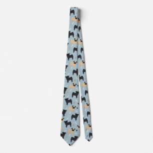 Cute Black and Tan Pugs Pattern Neck Tie