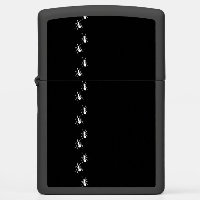 Cute Black And White Ants Zippo Lighter (Front)