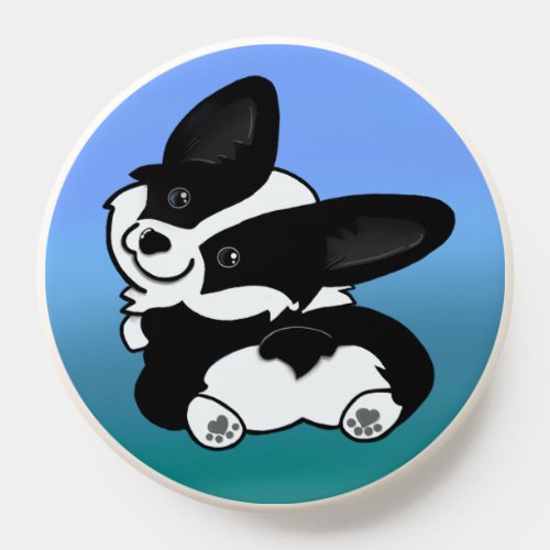 Cute black and white cardigan pet corgi popsocket