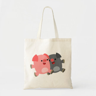 Cute Black and White Cartoon Pigs Bag