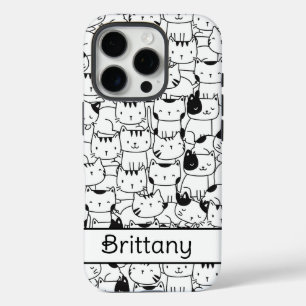 Cute Black And White Cats iPhone 16 Pro Case