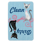 Clean Dirty Dishwasher Magnet Funny Cat 