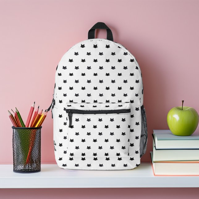 Cute Black and White Cats Pattern Personalized Printed Backpack (Creator Uploaded)