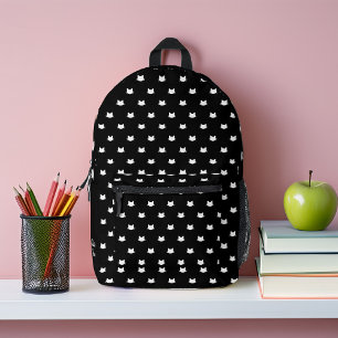Cute Black and White Cats Pattern Personalized Printed Backpack