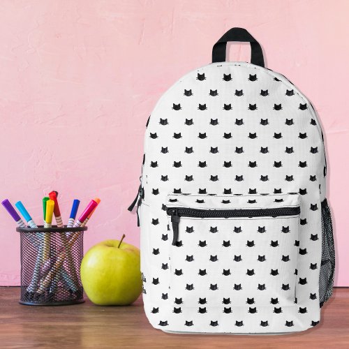 Cute Black and White Cats Pattern Personalized Printed Backpack