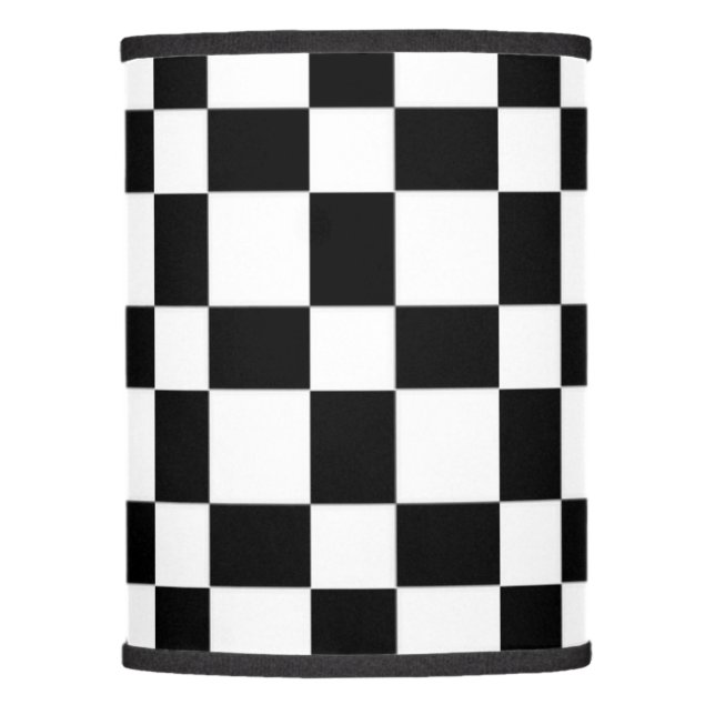 Cute Black and White Checkerboard Pattern Lamp Shade (Front)
