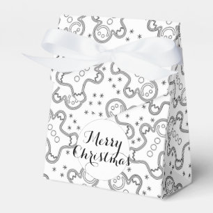 Cute Black and White Christmas Gingerbreads Favor Boxes