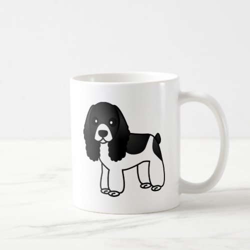 Cute Black and White Cocker Spaniel Cartoon Coffee Mug