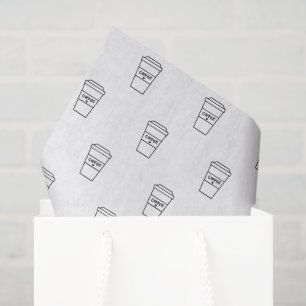 Cute Black and White Coffee Cup Coffee Shop Tissue Paper