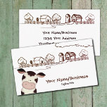 Cute Black And White Cow Barnyard Farm Business Card at Zazzle