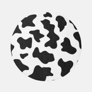 Cute black and white cow print farm animal nursery rug