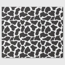 Cute Black and White Cow Print Wrapping Paper | Zazzle