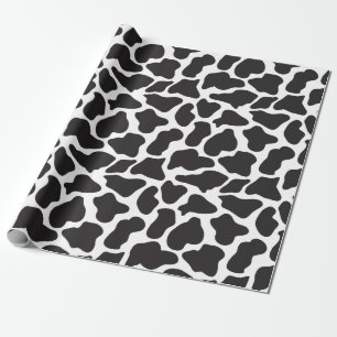 Cute Black and White Cow Print Wrapping Paper
