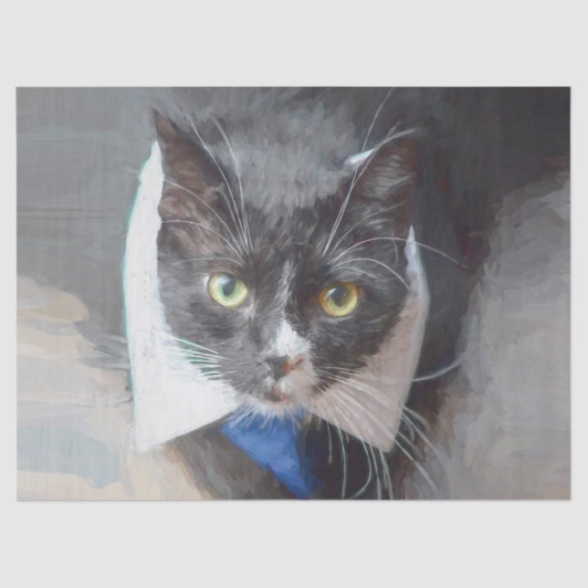 Cute Black And White Decoupage Tissue Paper (Front)